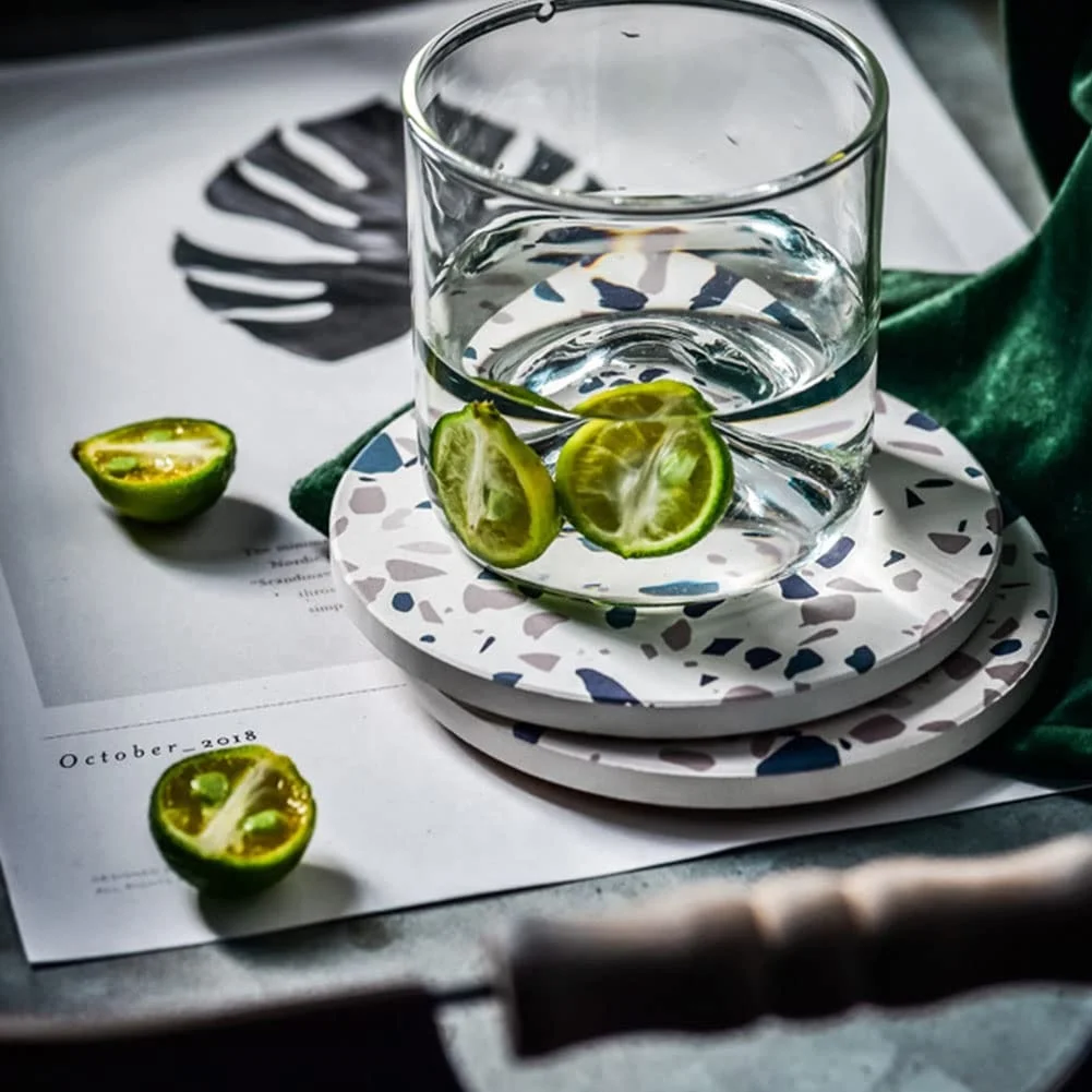 Wood Serving Tray Bread Plates with Coaster 11 Inch Rectangular Service Board Acacia Plate