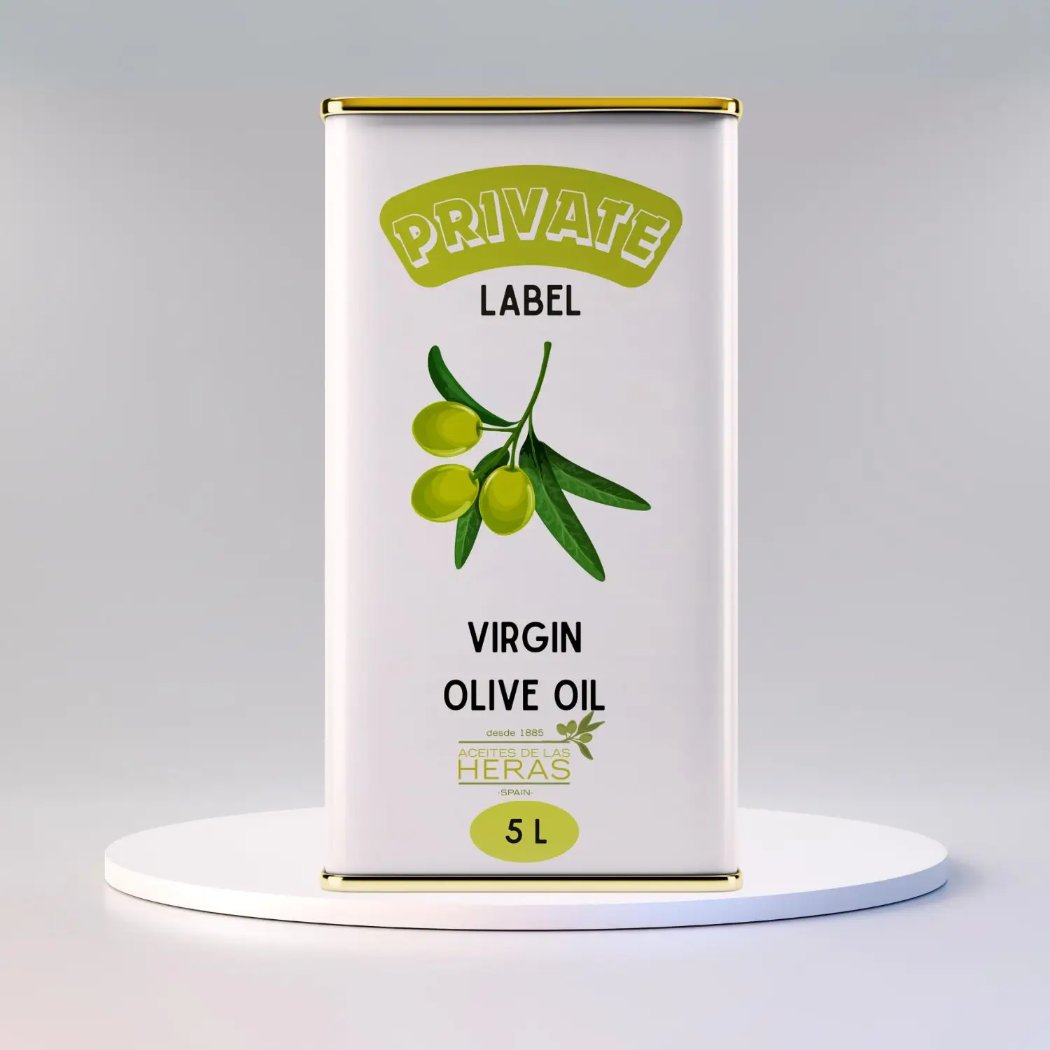 Private Label Virgin Olive Oil 5L Tin Spanish, First Cold Pressed for cooking and seasoning
