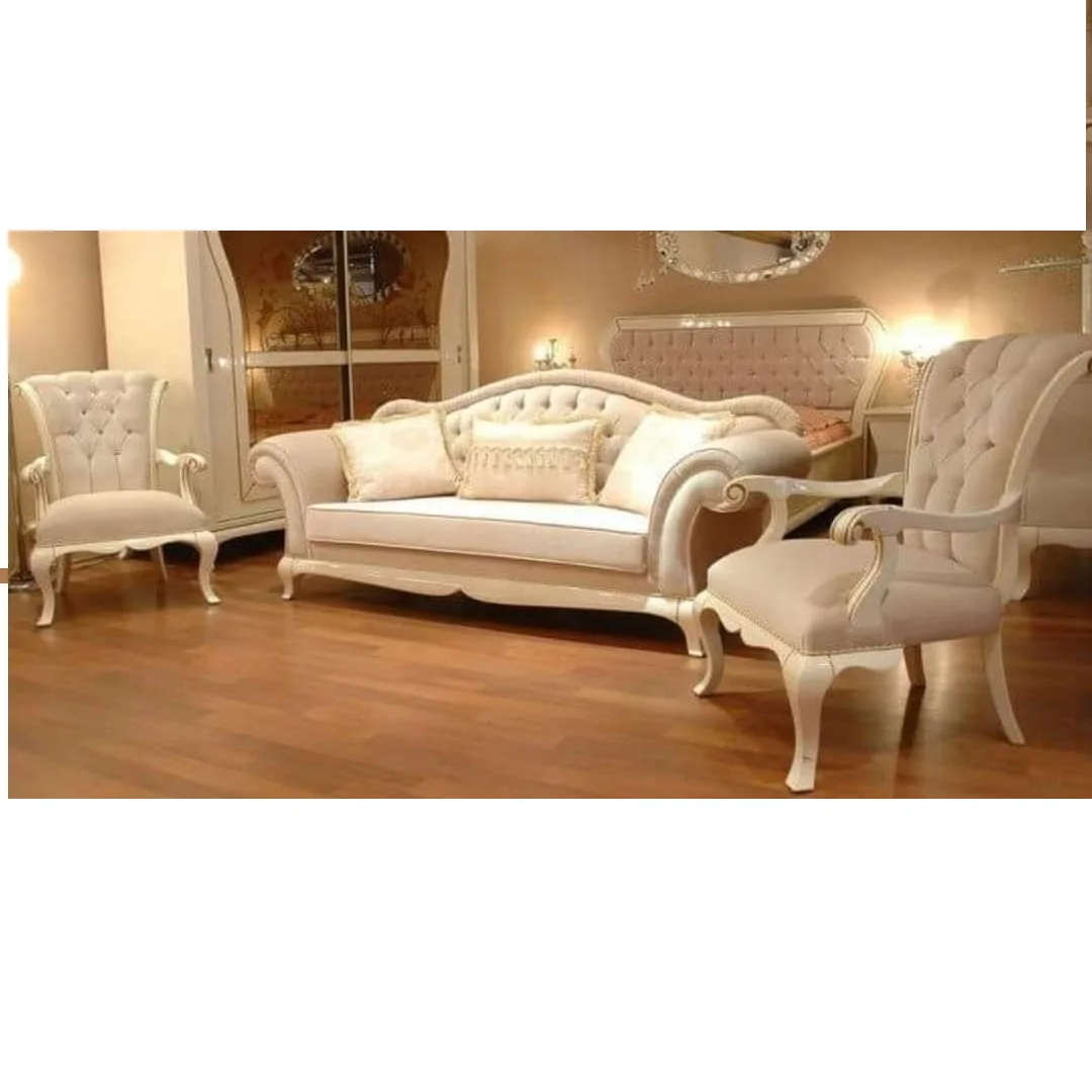 European French style royal Victorian vintage classic sofa furniture carved solid wood sofa set For Sale By Indian Exporters