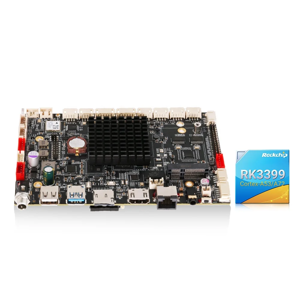 DC24V 2.5A Linux Rockchip Rk3399 Board Dual Core Cortex-A72 + Quad Core Cortex-A53 2GB+32GB 4G LTE 5.0BT Industrial Motherboard