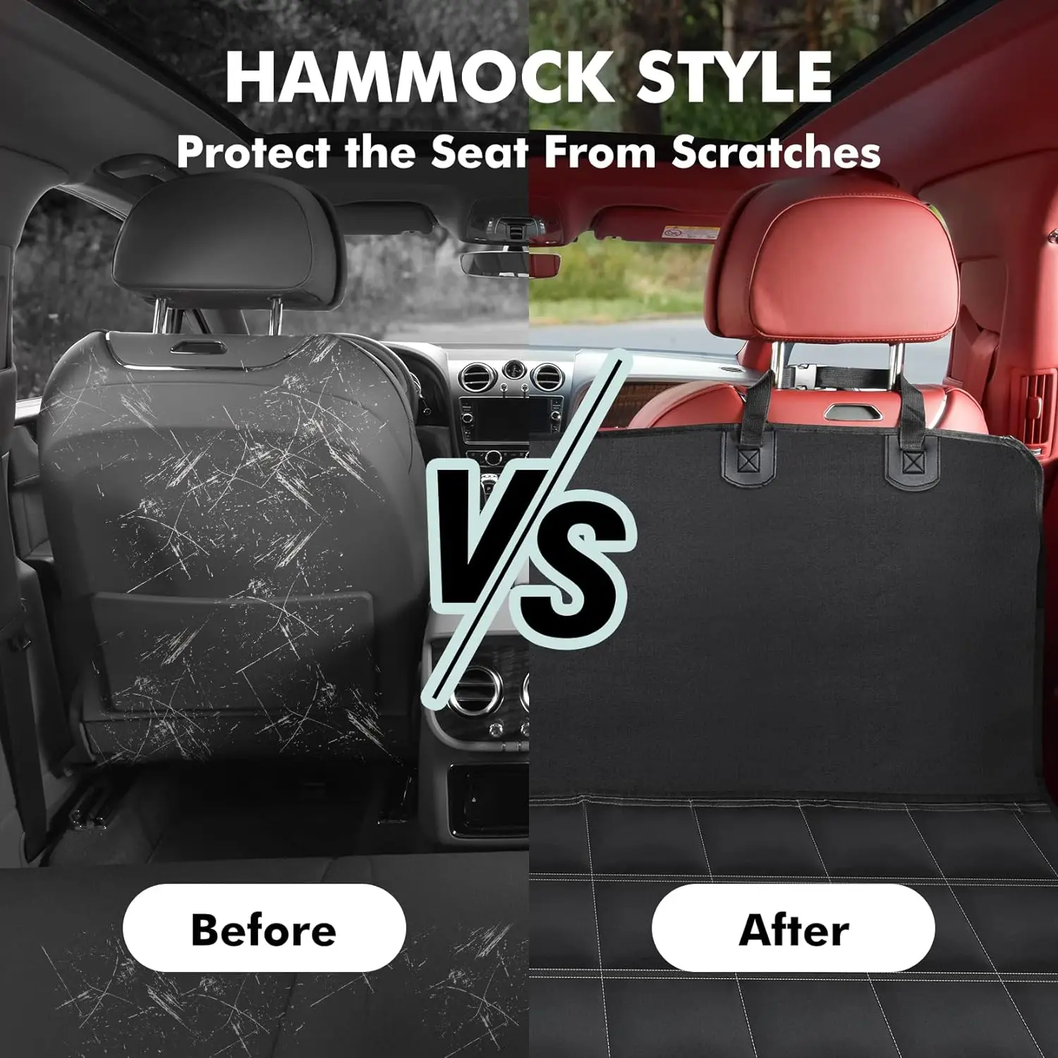 Dog Car Seat Cover Dog Car Hammock for Back Seat Back Seat Cover for Dogs Durable Universal fits All Cars Trucks SUV