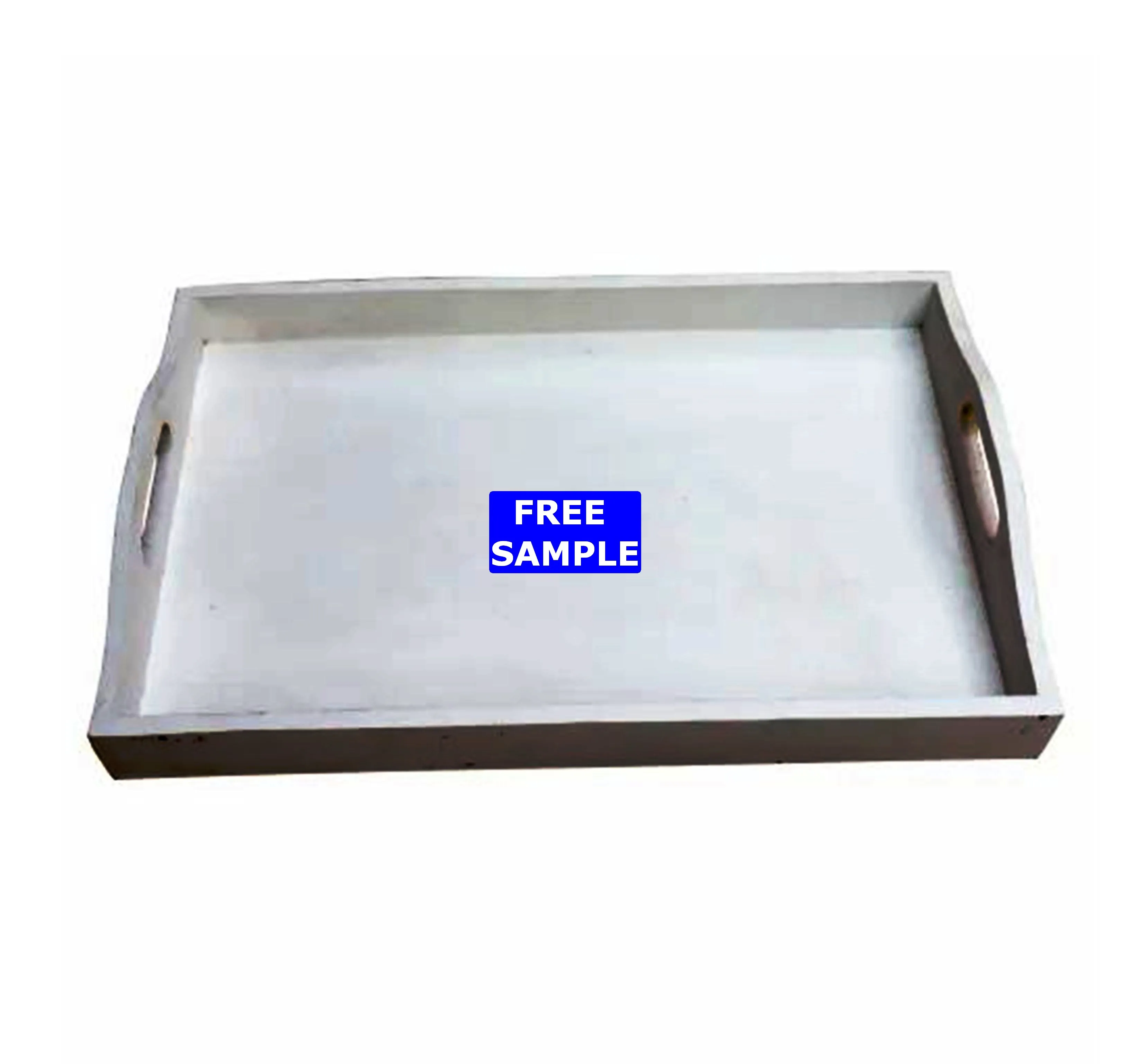 White MDF Wooden Tray 12 Inch at 300 Piece Hand Crafted Painted Decorative Serving