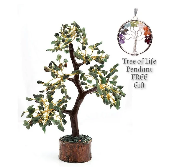 Best Quality Hot Sale Bulk Natural Amazing Green Jade Gemstone Tree Talk with 300+ Real Gemstone Chips