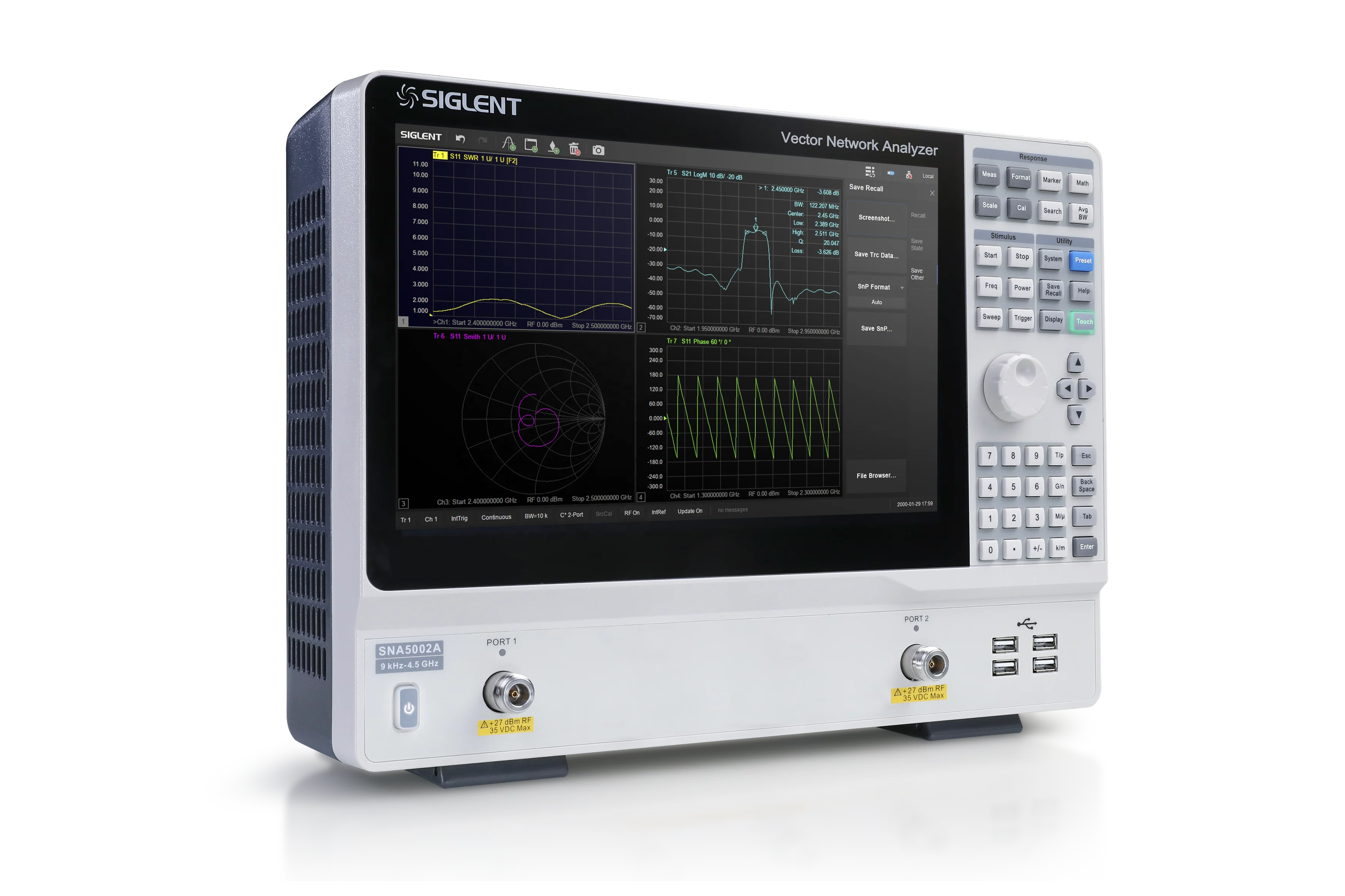 Siglent SNA5002A Vector Network Analyzer Frequency range: 9 kHz ~ 4.5 GHz Two-ports
