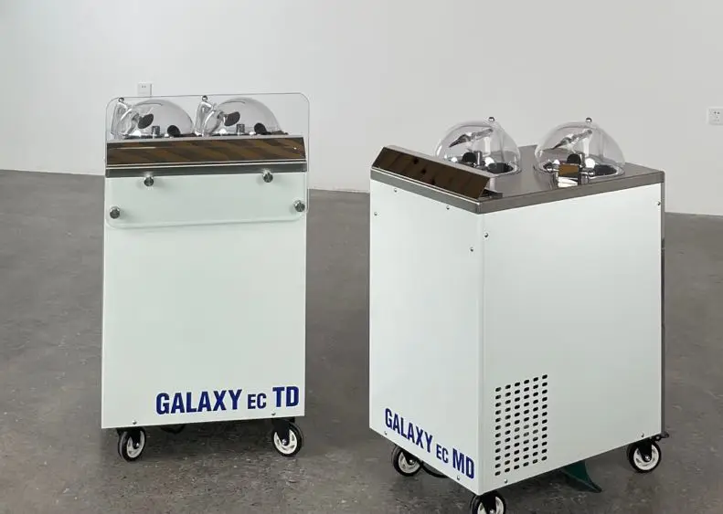 Miles Galaxy EC2 MD Double Pots Continuous Churning Batch Freezer Showcase Gelato Ice Cream Machine For Asia-Pacific Version