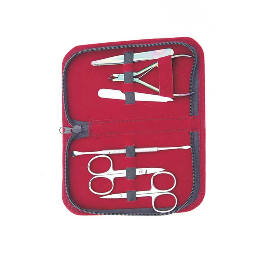 6 Pieces Manicure Instruments Kit Metal Steel And Sharp Blade Nail Clipper Set Beauty Nail Art Tool