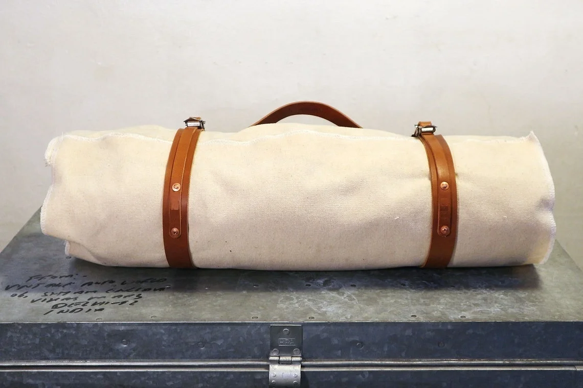 Buffalo Leather Carrier Blanket Strap Yoga Mat Carrier, Blanket Carrier, Handmade Premium Heavy Duty Leather Carrying Strap Belt