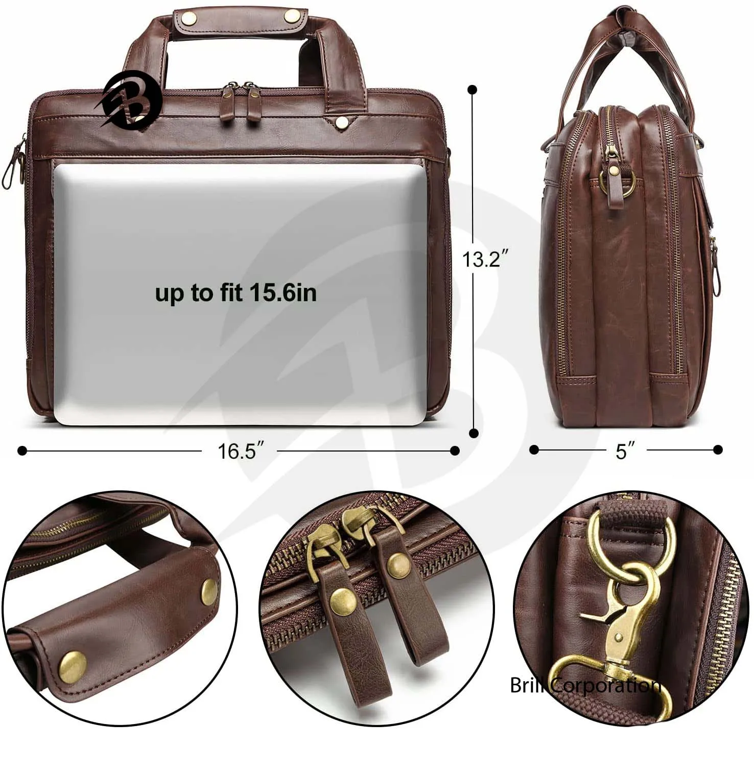 2023 New Arrival Custom Made Real Leather 15 Inches Lop Top Briefcases Bag \ Business Work Briefcases Bags