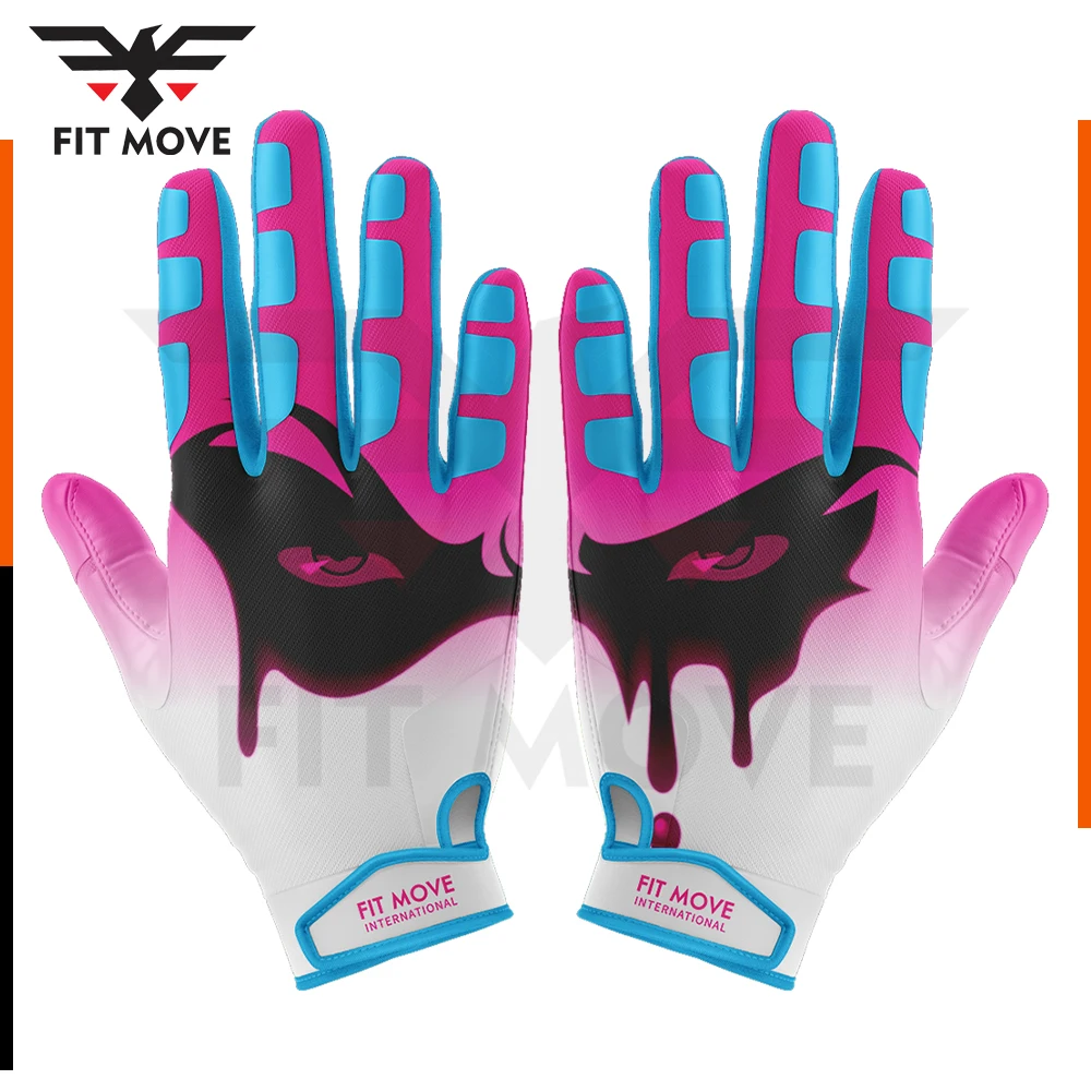 2022 October breast cancer pink American football receiver custom football gloves Custom Wholesale