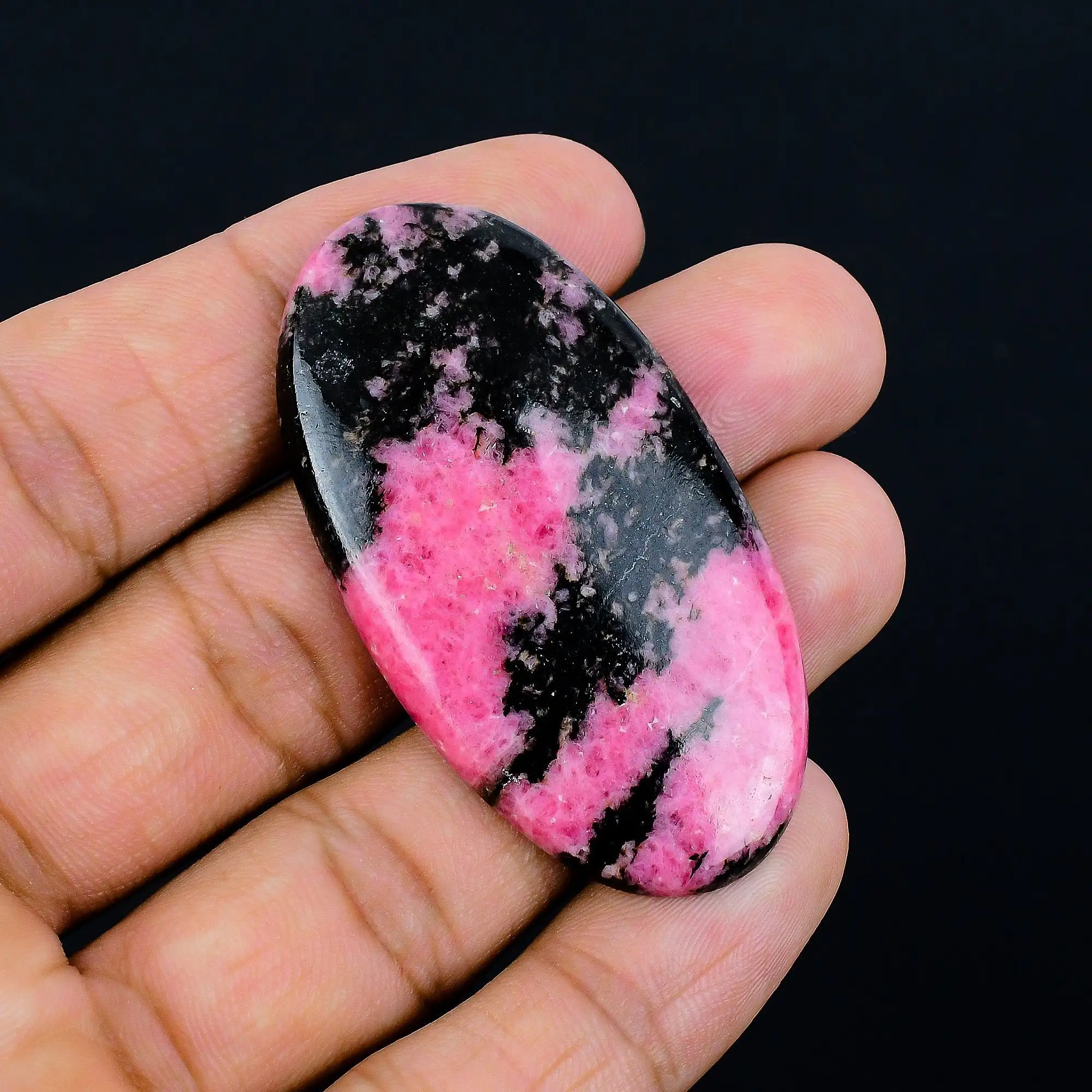 Best Quality Loose Dark Pink Rhodonite    Natural Crystal Loose Gemstone GIA Certified For Jewelry Making