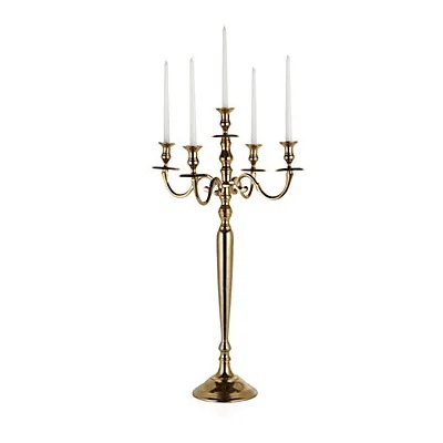 Best Design Durable Metal Gold Plated Crystal Lamp Candelabra Wedding Table top For Home & Hotels Party Decorative Handmade Used
