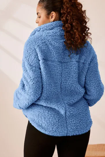 Breathable Winter Coat Polar Solid Color Stand Collar Zipper Loose Long Sleeve Oversize Custom Sherpa Fleece Jacket for Men