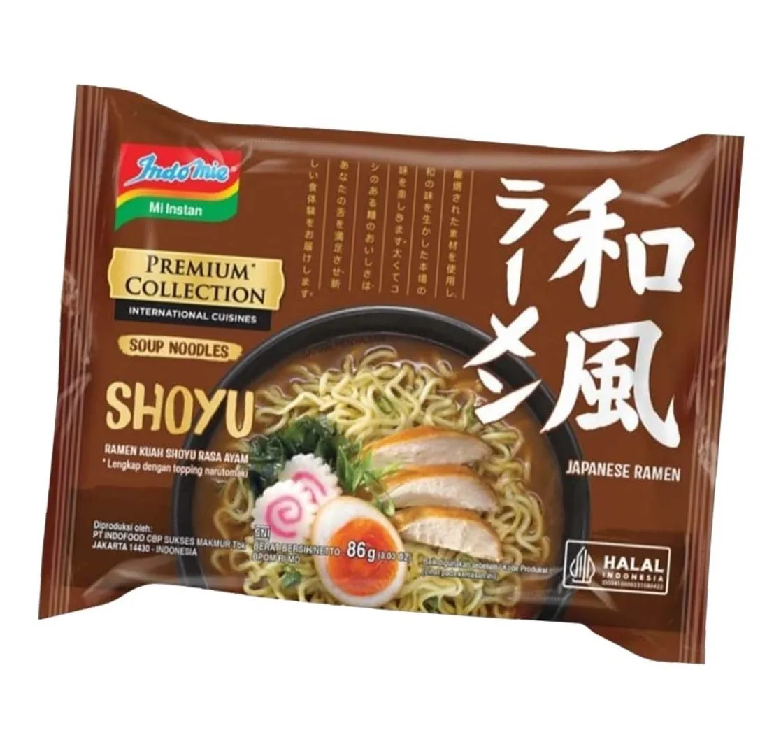 WHOLESALE Food Instant Noodles Indomi Premium Collection Japanese Ramen Soup Noodles Shoyu 86g Bag Indonesia Products