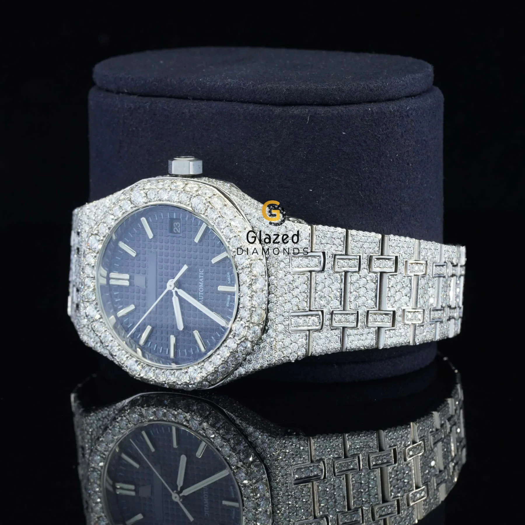 Hip Hop Watch For Enhancing Mens Wrist Beauty In Round Brilliant Cut Lab Grown Diamond Enhancing vvs Clarity
