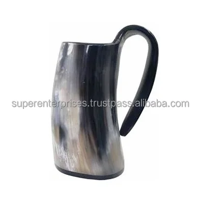 Shiny And Natural Design Horn Mug for Beer Drinking Indoor Decor Unique Material Design Drinking Mug