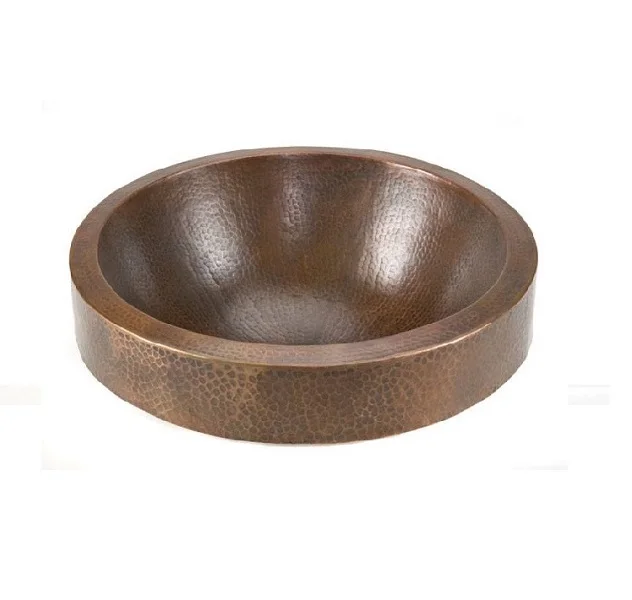 Decorative Solid Copper Kitchen Used Single Sink Good Selling Hand Engraved Shiny Polished Finishing Basin Sink Hammered Design