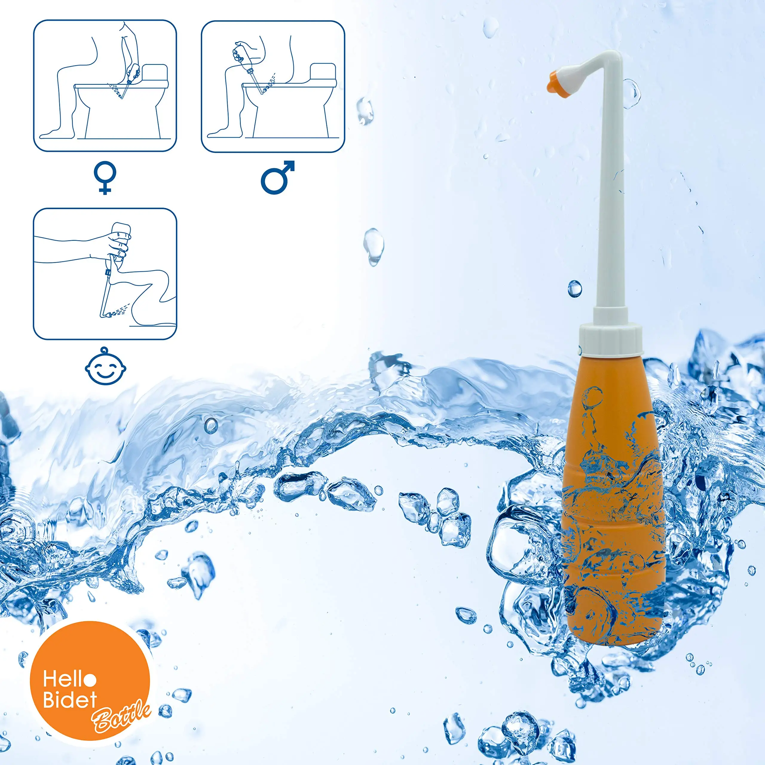 Portable 400ml Italian Soft Bidet Bottle for On-The-Go Intimate Hygiene Travel-Size Bath & Shower Gift Set