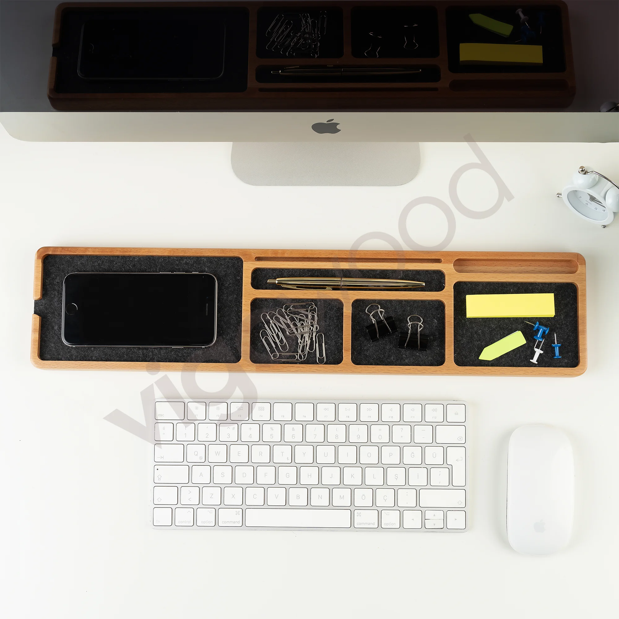 Home office Solid Wood Desk Accessory Table Organizers Workplace Organization Office Desk Organizer Vigo Wood Phone Stand