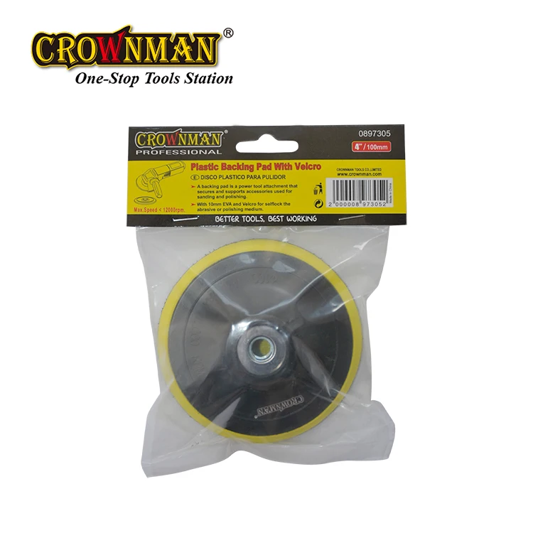 CROWNMAN Power Tools Accessories plastic foam hook and loop polishing backer pad plate backing pads use with sandpaper