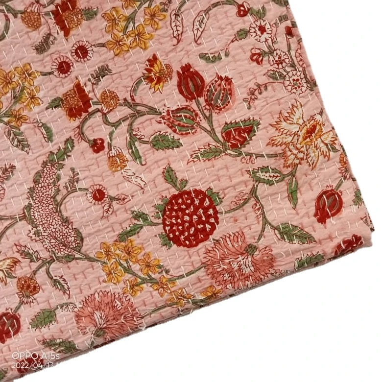 Индийское Покрывало Kantha ручной работы Queen King покрывало из