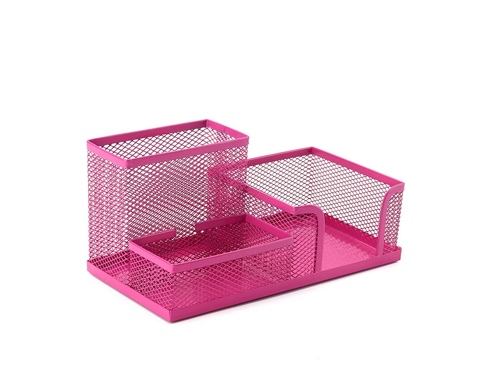 Metal desk mesh organised Pink Powder Coated desk organised Metal desk Home Office Pen Pencils Holder