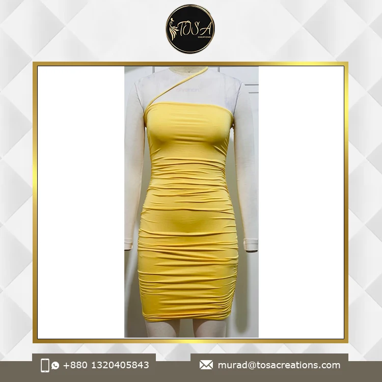 Bangladesh Origin Exporter of Women Wear Printed Pattern Mini Dress for Spring and Autumn Season at Reliable Price