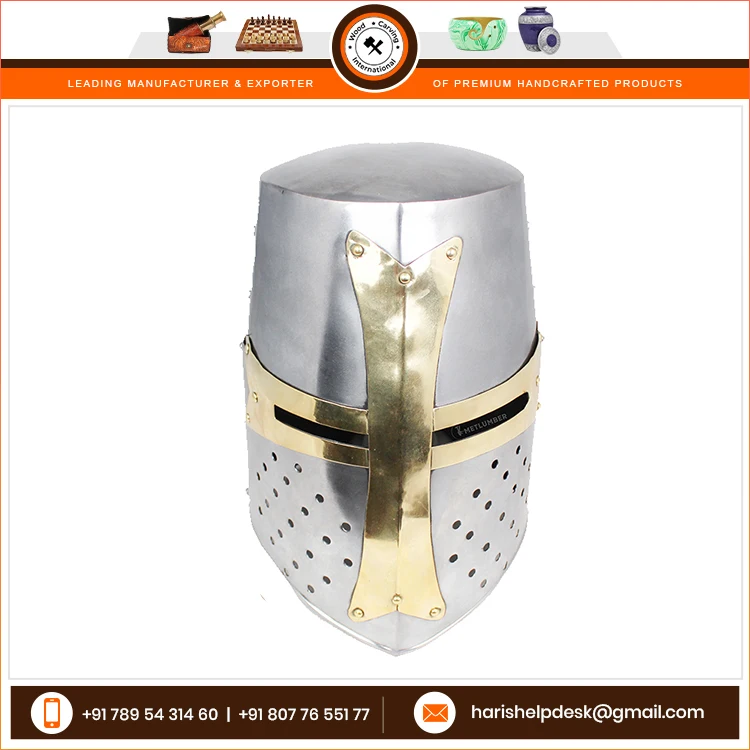 Medieval Knight Templar Crusader Battle Warrior Helmet Costume Role Play Helmet At Wholesale Price