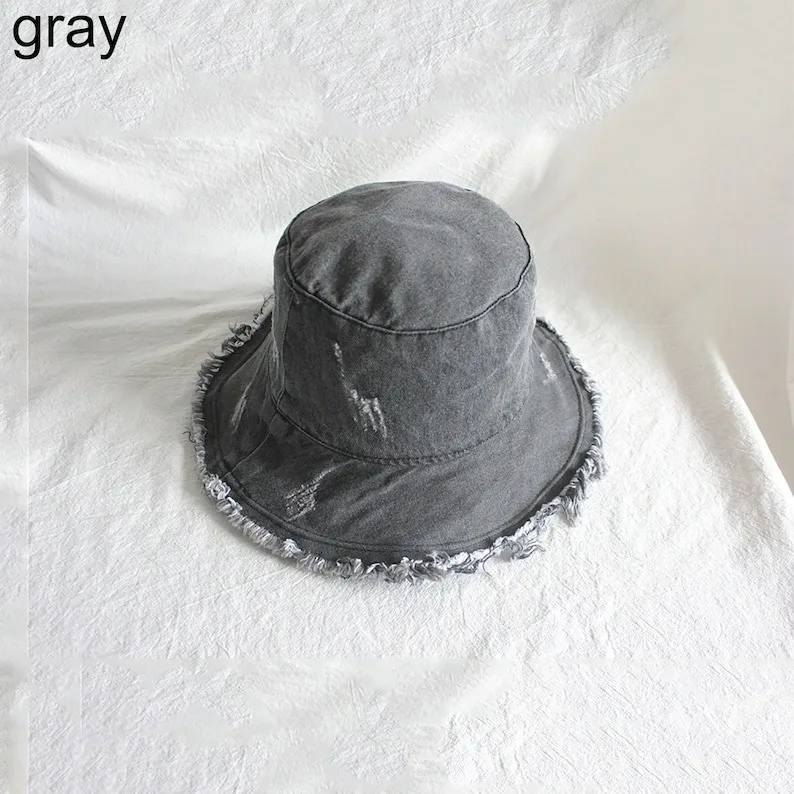 Vietnam Manufacturer High Quality Cap Custom Bucket Hat Summer Trending Distressed Sun Protect Bucket Hat Traveling/Camping Hats