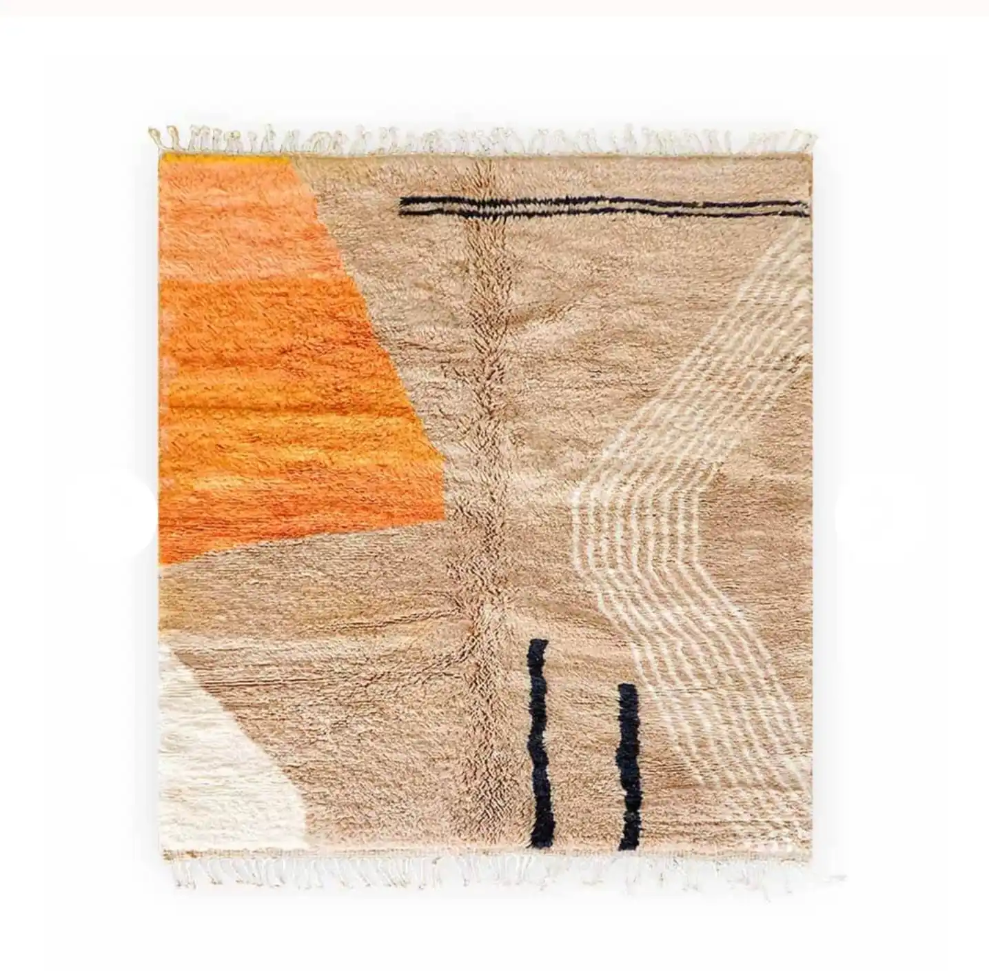 100% Wool Handmade Authentic Moroccan Beni Ourain Rug Carpet , Azilal Rug, Tapis carpet and rug