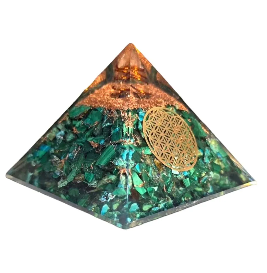 Orgone Pyramid Natural Malachite With Chrysocolla Buy Best Selling Emf Protector Orgonite Chakra Gemstone Pyramids For Healing