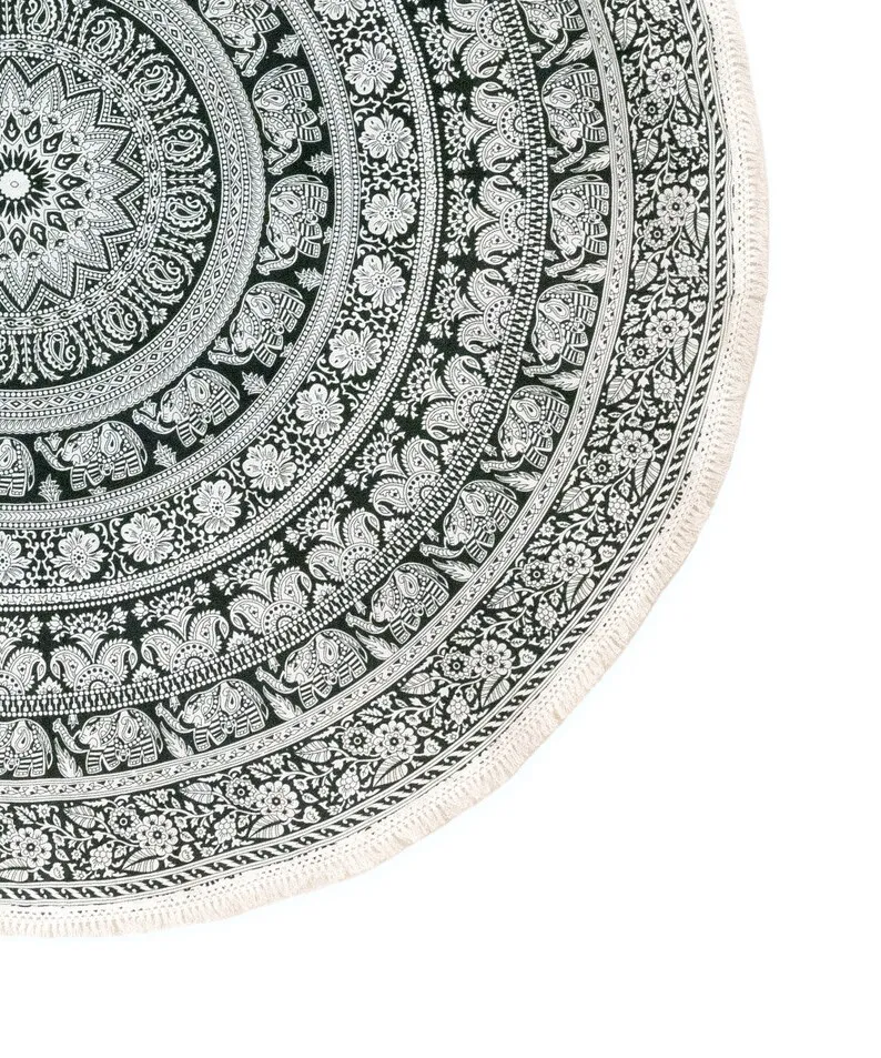 Handmade Indian hippie Bohemian Psychedelic Elephant Mandala Wall hanging College Dorm Beach Throws Table Cloth Bedding Tapestry