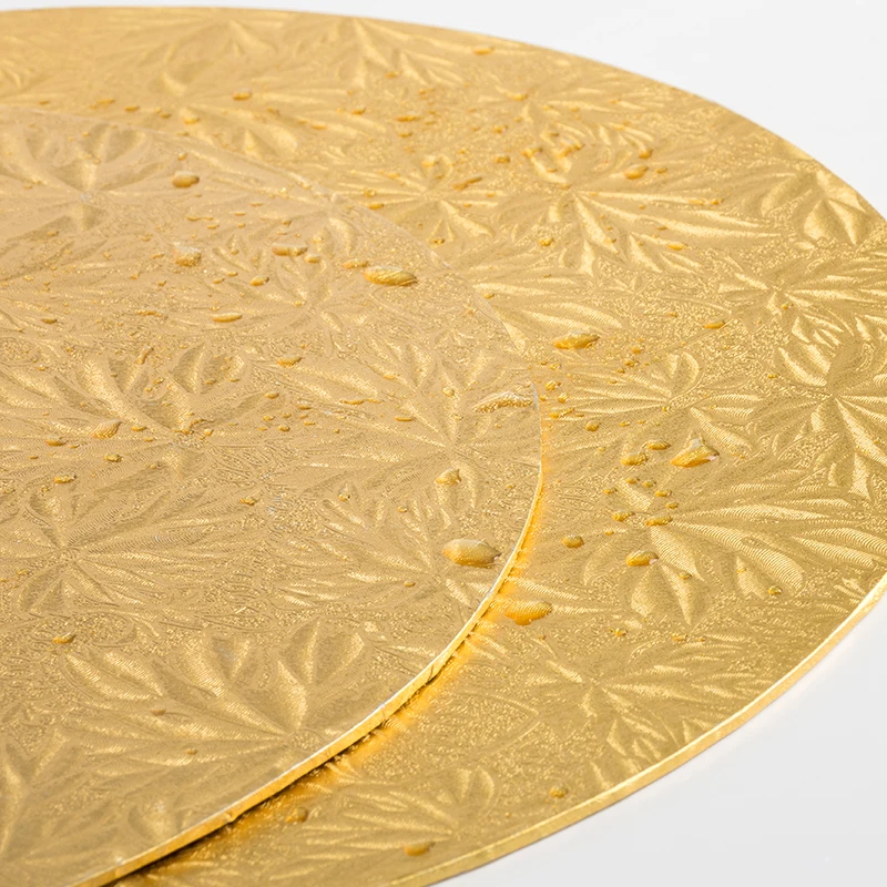 8/9/10/11/12/13/14/16 inches MDF Foil Paper Gold Cake Round Board Cake Drum for Bakery