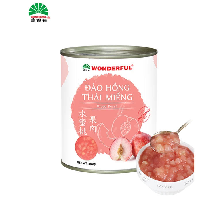 Diced Peach - Canned Juicy Fruits Manufacturer Made In Vietnam