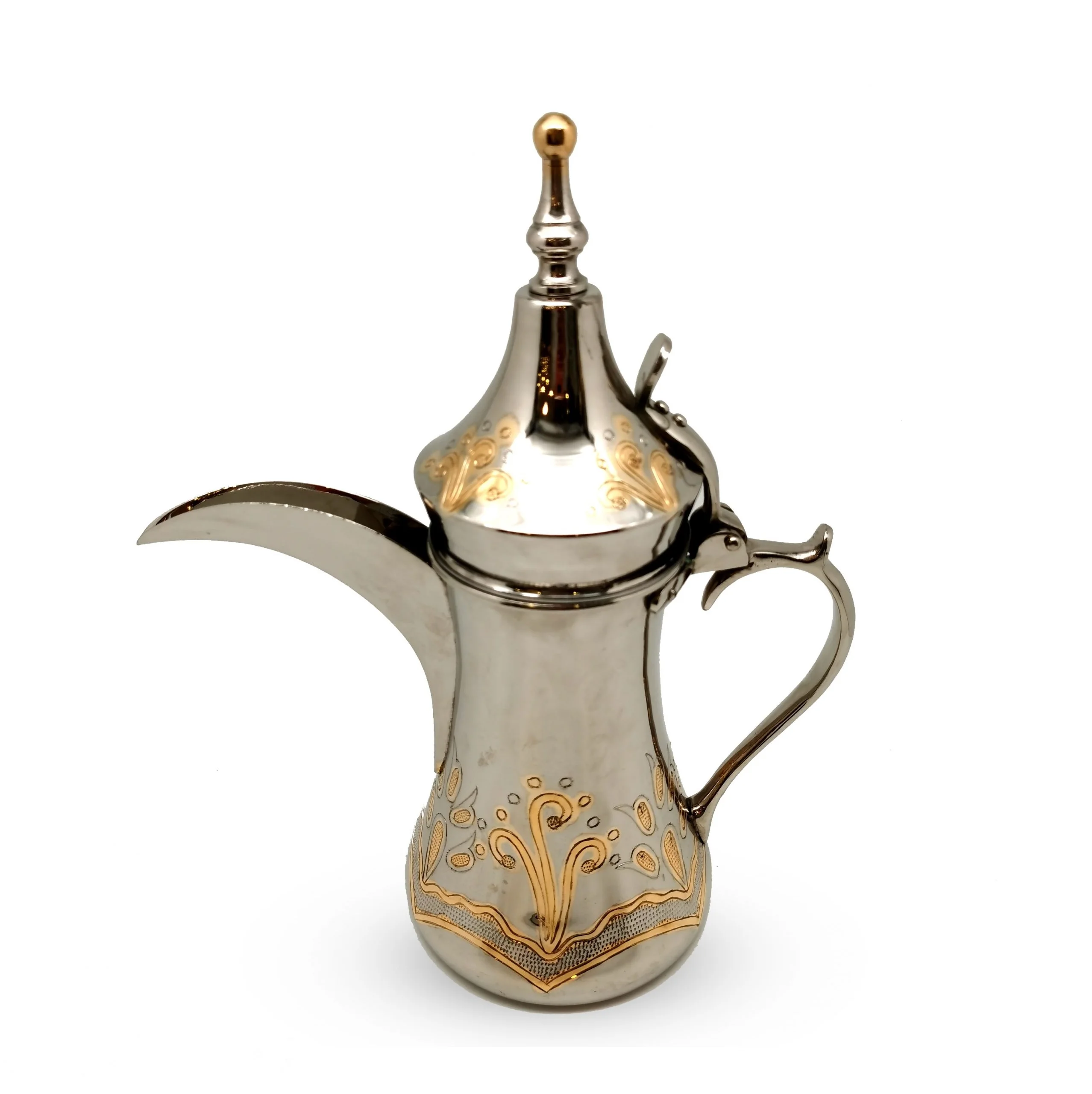 Металлический чайник серебристого цвета Лидер продаж дизайнерский оригинальный винтажный кофейник ручной работы в арабском стиле даллах хорошего качества по индивидуальному заказу