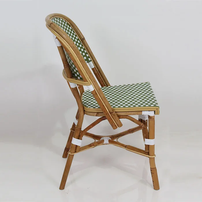 Matignon Green Rattan French Bistro Chair
