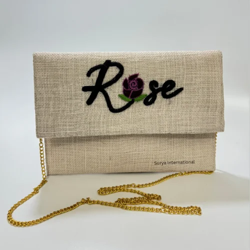 Rose Valentine Beaded Purse - Elegant Handmade Evening Clutch with Intricate Beadwork, Floral Design, and Detachable Chain