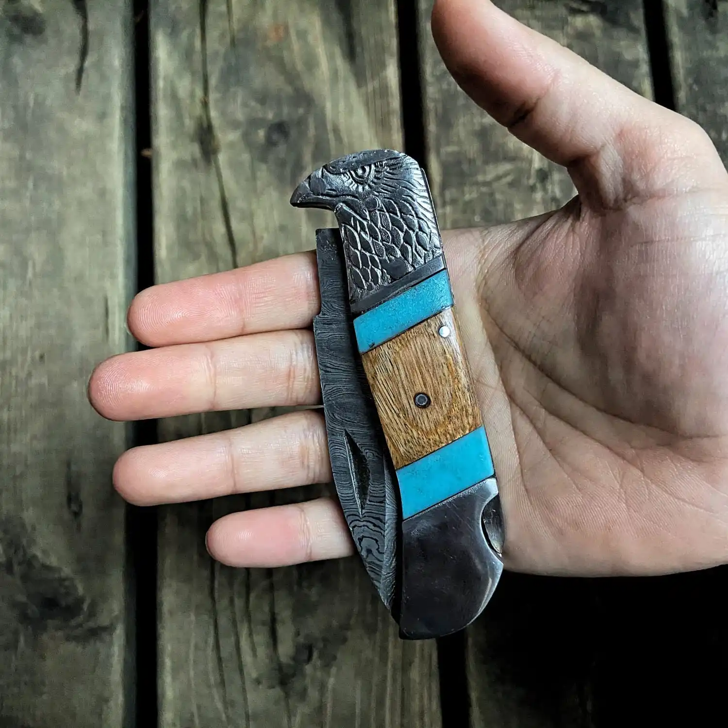 2024 New Design Damascus Steel Folding Pocket Knife Professional Outdoor Camping Gardening Knives Wholesale Small Folding Knife