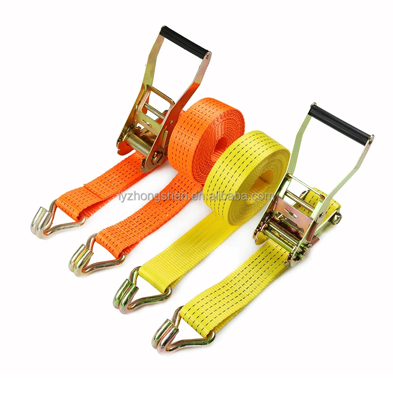 1inch 25MM 800KG Rubber handle ratchet tie down lashing strap with S hook