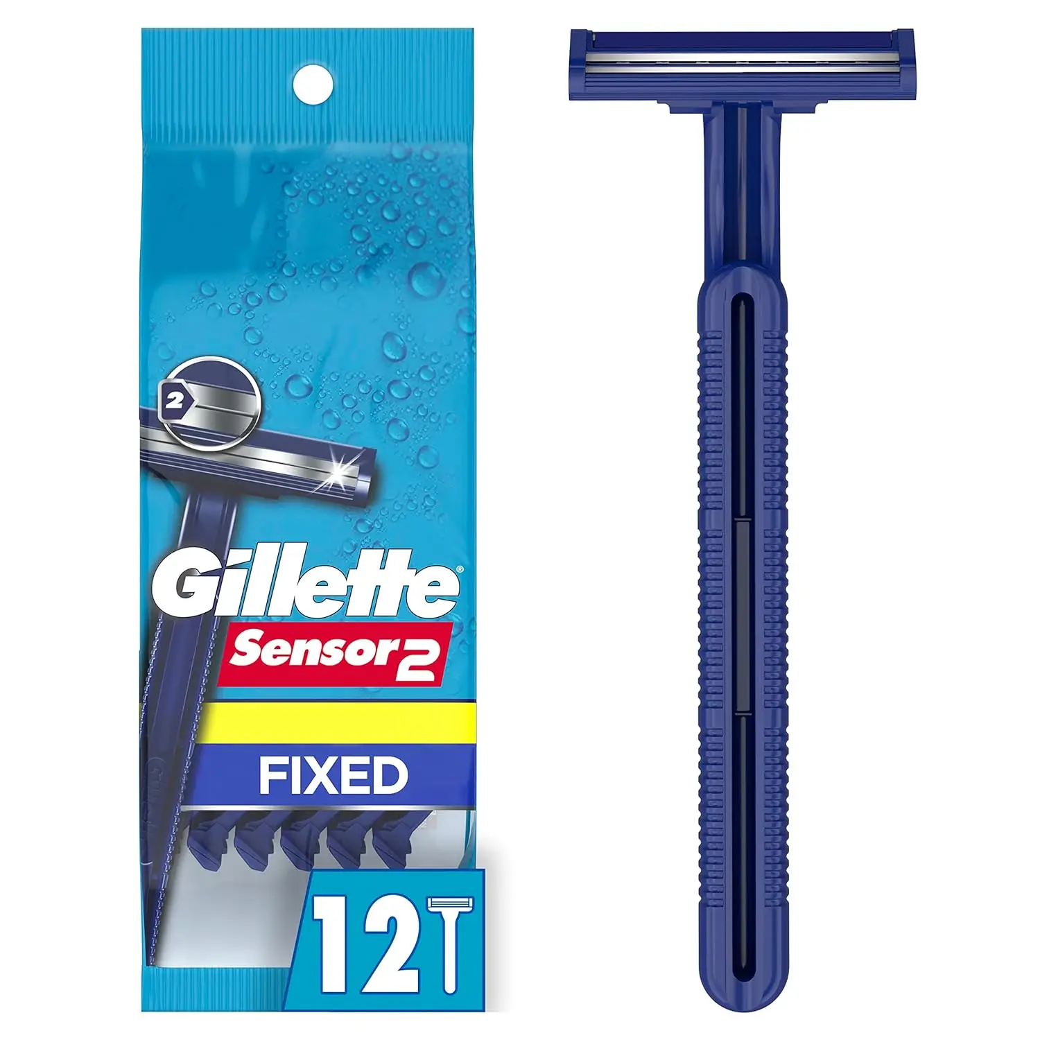 Мужская одноразовая бритва Gillette Sensor2 12 штук (в упаковке 3 шт.) синяя