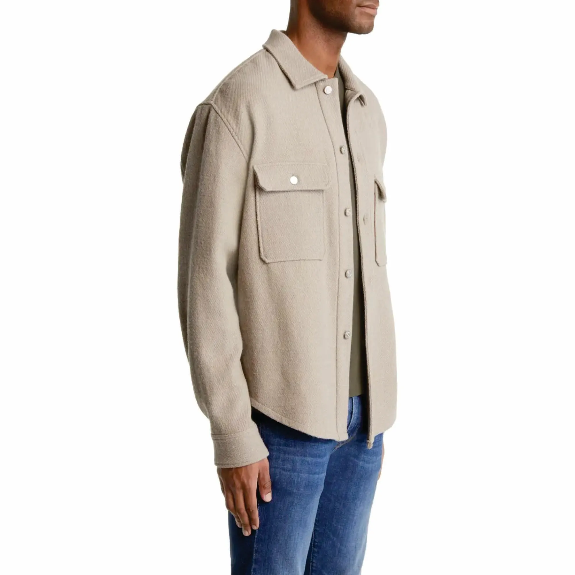 Custom Classic Comfortable Sherpa Lined Plaid Pattern Jacket Men Lapel Collar Clothing Shirt Jacket