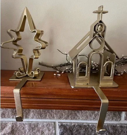 Shiny Polished Church Shape Christmas Stocking Holders Felt Home Decor Hot Selling Elegant Socks Stocking Hanger Festive Parties