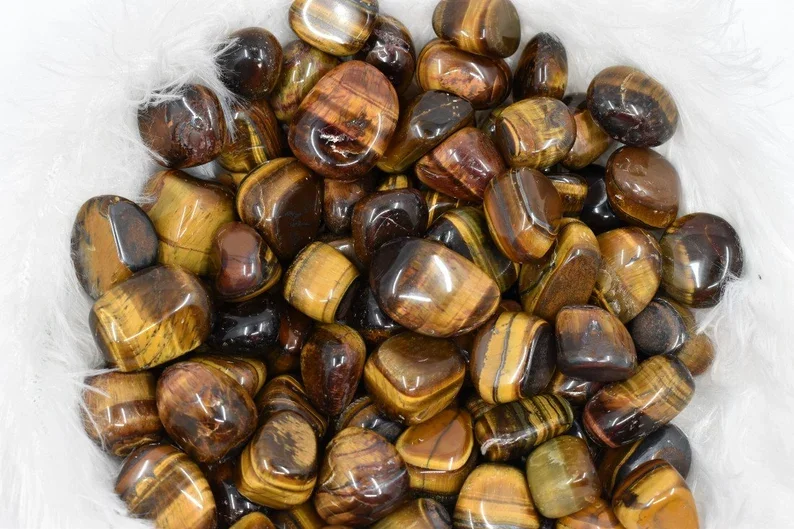 High Quality Tiger Eye Tumbled Stones Polished Tiger Eye Crystal Tumble Stones Flashy Tiger Eye Healing Tumbled Stones