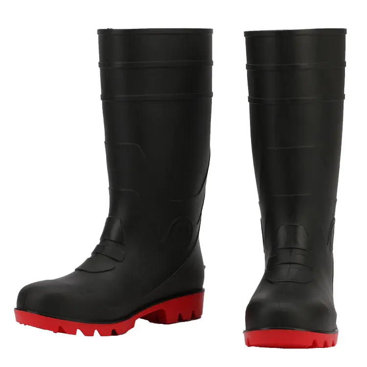 get wish factory hot selling steel toe black ce certificate safety wellington boots