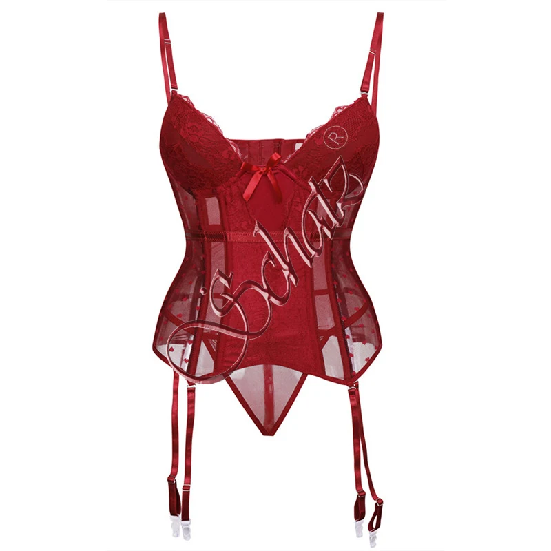 Новый дизайн женский модный корсет с косточками подкладка нижнее белье бюстье красные ресницы кружевное эластичное бахромой украшение