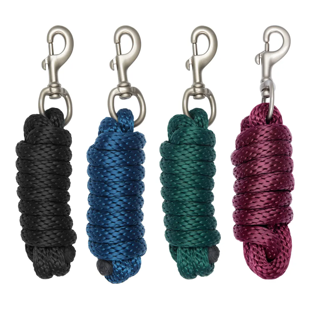 Horse Lead Rope High Quality 2.20 mtr long Brass Plated/Zinc/Pure Brass Heavy 70 Gram Snap with Heavy Clamp