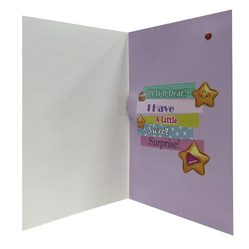 popular voice record music greeting card birthday gift cards with full color printing, birthday cards