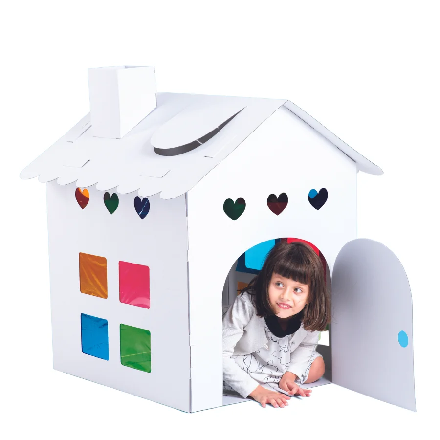 Paper House Paper Drawing And Coloring Puzzle DIY Educational Cardboard Painting Paper House Kids Toys
