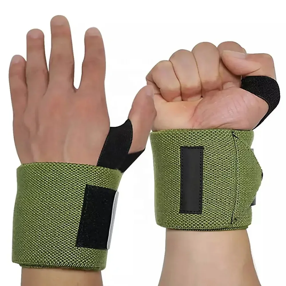 Sport Adjustable Elastic Fitness Powerlifting Wrist Support Straps Wraps Wristbands Brace For Gym Weightlifting Workout