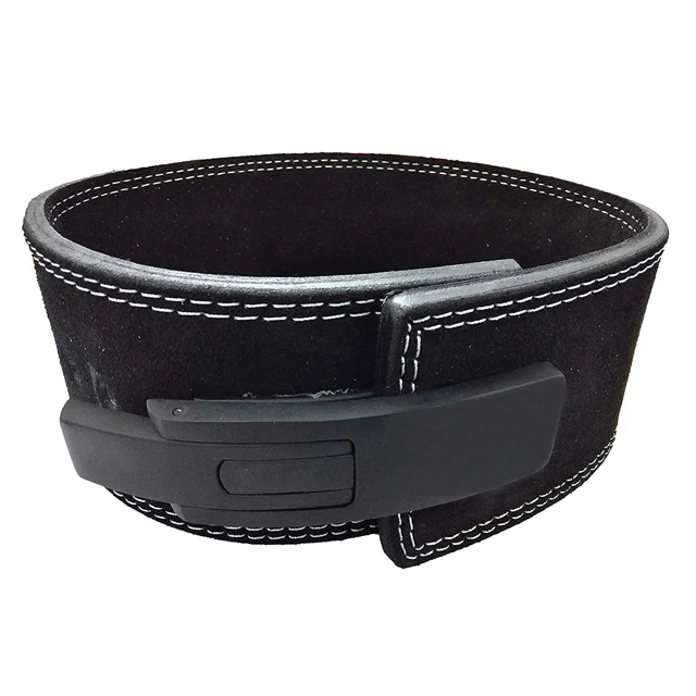 OEM Customized Embroidery Logo Suede Leather 12mm Thickness Weight lifting Gym Workout Lever Bucket belts Wholesale