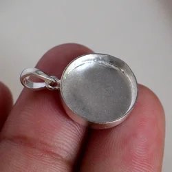 925 Sterling Silver Blank Setting Pendant Collet 3x3 MM 30x30 MM Round Shape Gemstone Bezel Cup Blank Silver Collet For Pendant